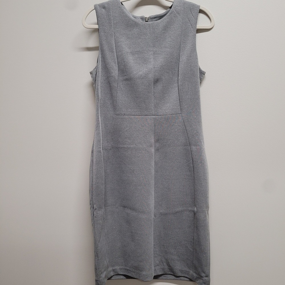 Calvin Klein Womens Heather Gray Sleeveless Sheath Work Dress Size 10 CD6M1L1K